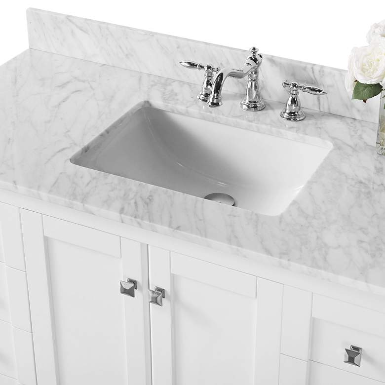 Shelton White 48&quot; Italian White Marble Single Sink Vanity more views
