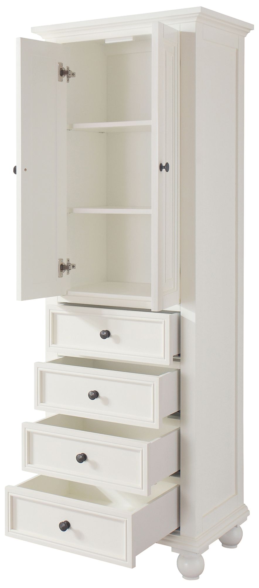 Thompson 68 High French White 4 Drawer Tall Linen Cabinet 1N480   1N480views2.fpx