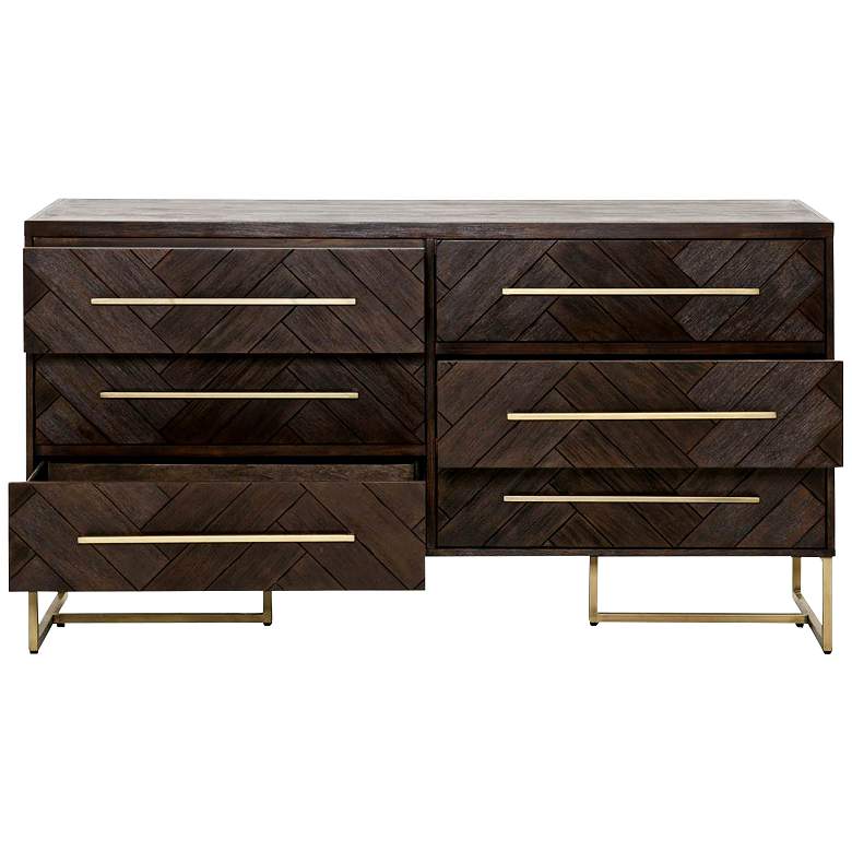 Mosaic 62&quot; Wide Java Wood 6-Drawer Modern Double Dresser more views