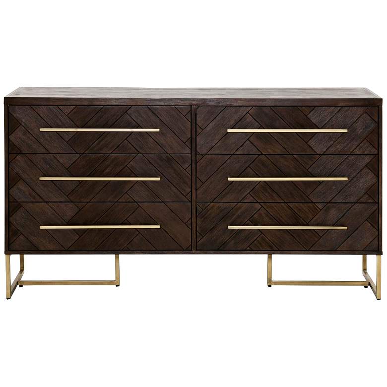 Mosaic 62&quot; Wide Java Wood 6-Drawer Modern Double Dresser more views
