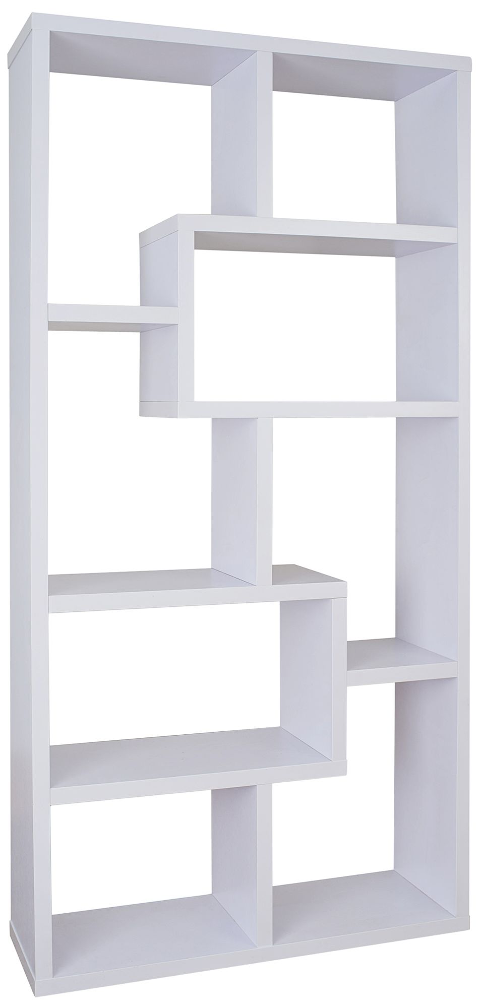 Reena 71 High White Wood Modern Geometric Bookcase 1V991 Lamps Plus   1V991views2.fpx