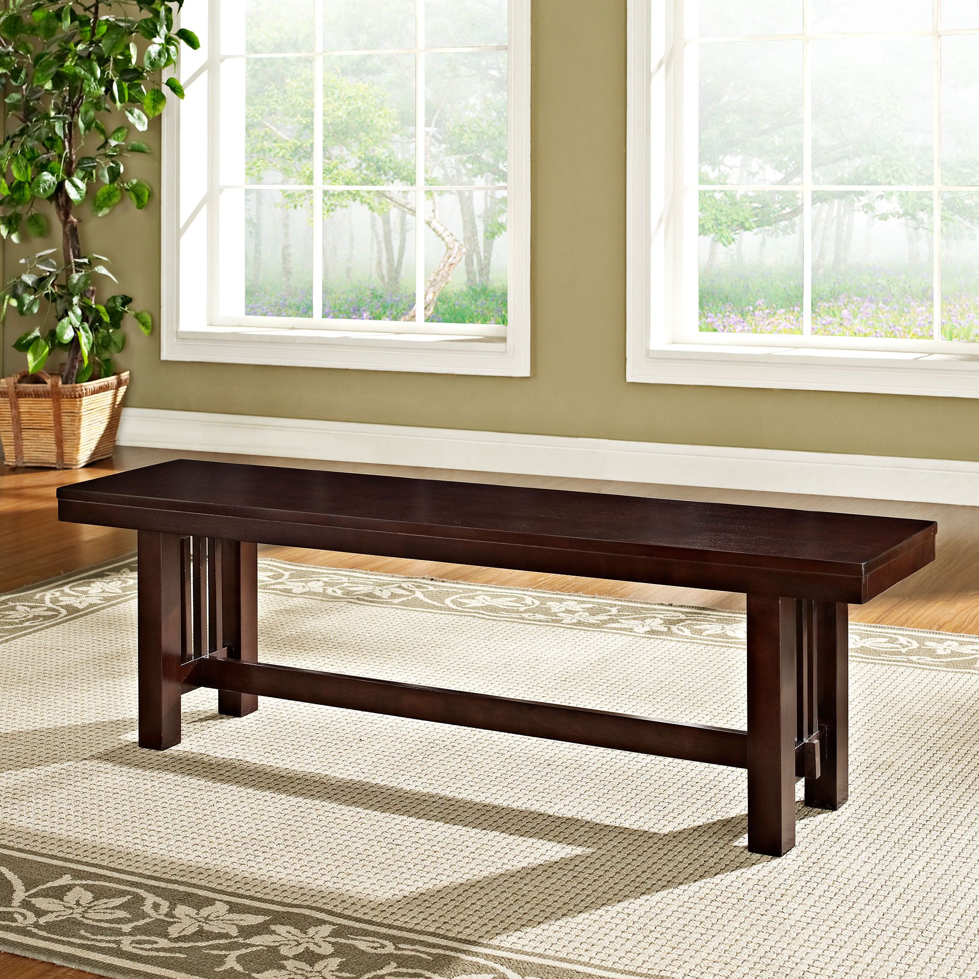 Cask Mission Style Cappuccino Wood Bench 1W374