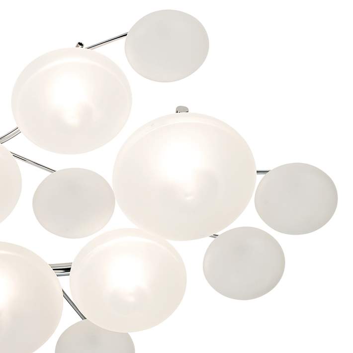 Possini Euro Lilypad 30 Wide Etched Glass Ceiling Light 20756