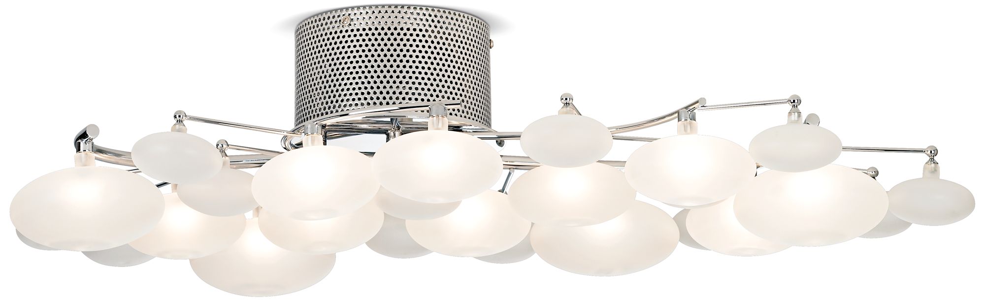 Possini Euro Lilypad 30 Wide Etched Glass Ceiling Light 20756