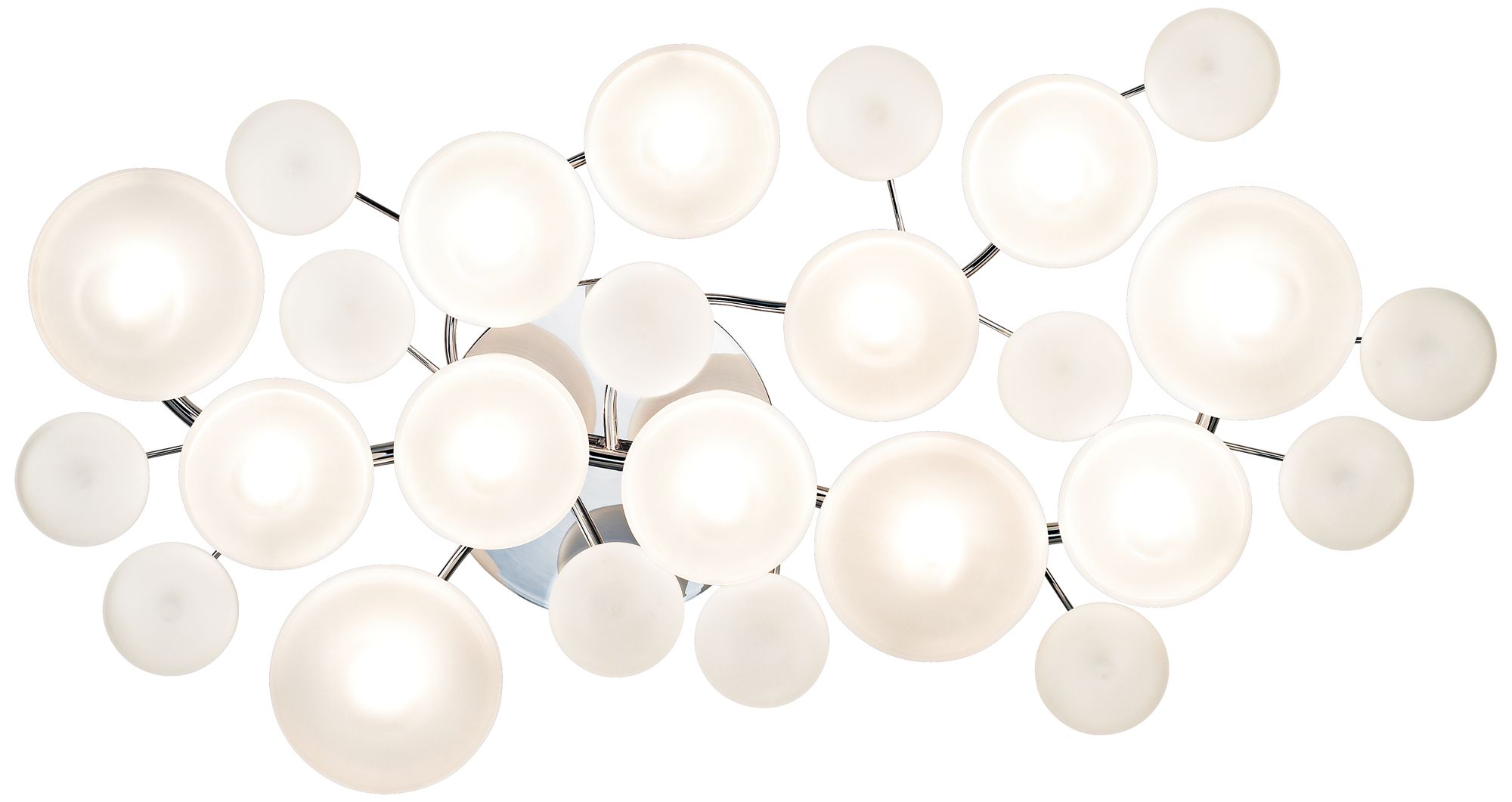 Possini Euro Lilypad 30 Wide Etched Glass Ceiling Light