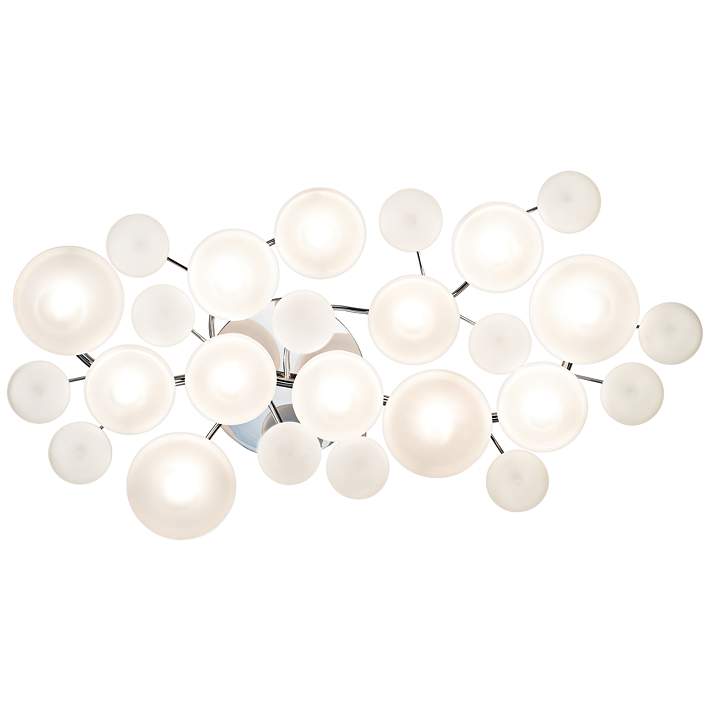Possini Euro Lilypad 30 Wide Etched Glass Ceiling Light