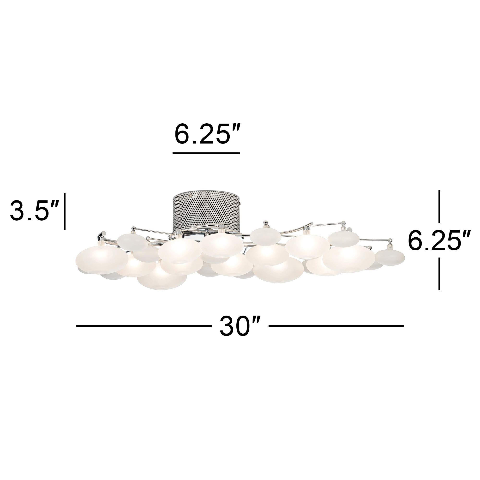 Possini Euro Lilypad 30 Wide Etched Glass Ceiling Light 20756