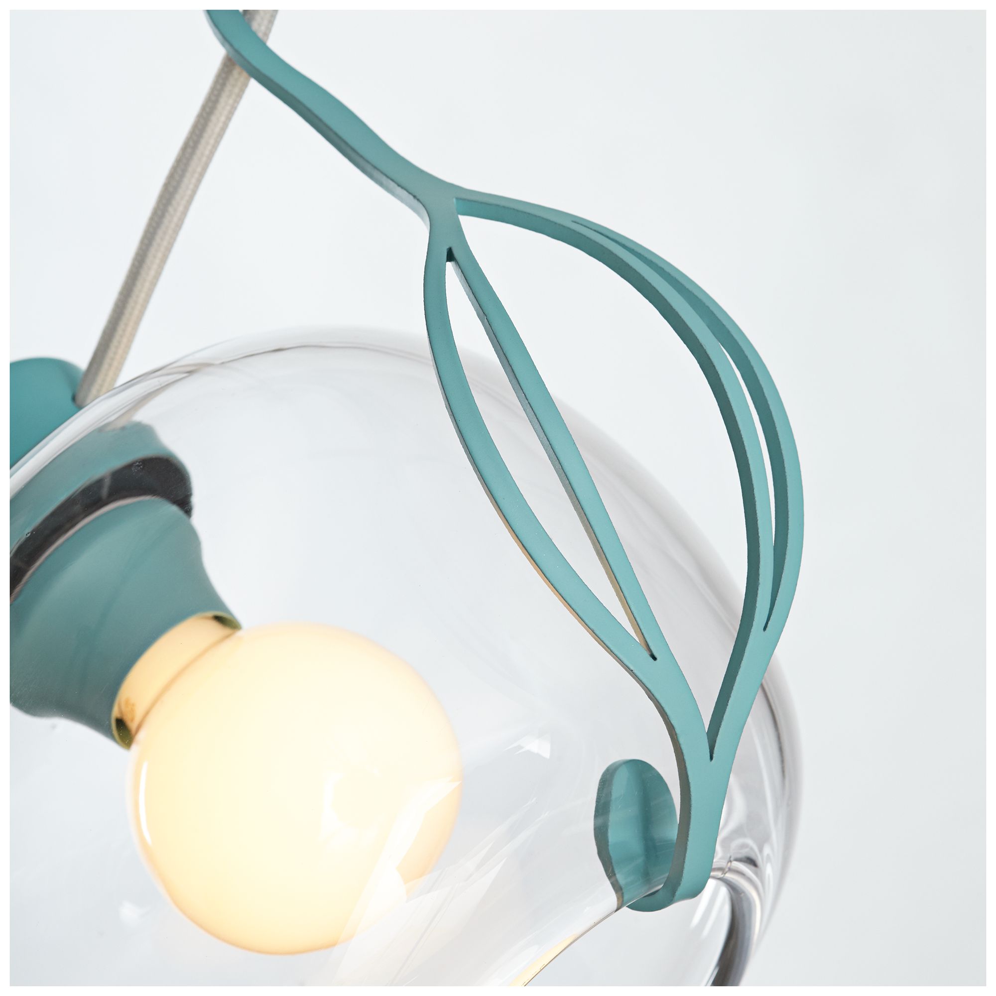 Sinker 9 1/2" Wide Satin Aqua and Clear Glass Mini Pendant 20Y08