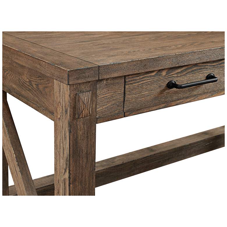 Avondale 58&quot; Wide Weathered Oak 1-Drawer Wood Writing Desk more views
