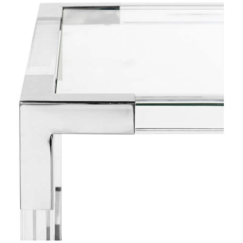 Louisa 28&quot; Wide Chrome and Clear Glass Modern End Table more views