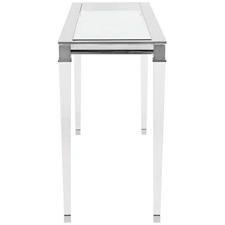 Charleston 66&quot; Wide Chrome and Clear Glass Console Table more views