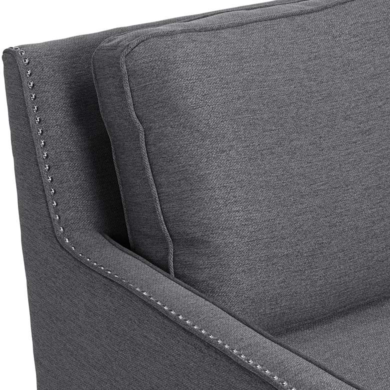 Clinton Mica Gray Linen Fabric Swivel Chair more views