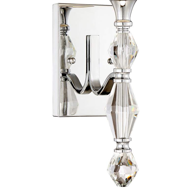 Evi 16 1/2&quot; High Chrome and Crystal Wall Sconce more views