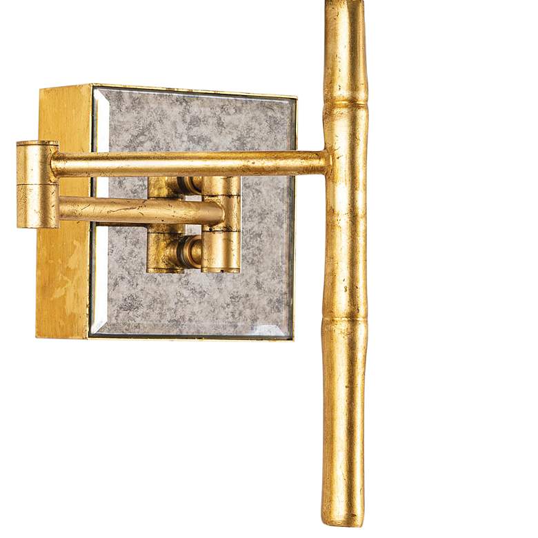 Regina Andrew Sarina 17 1/2&quot; High Gold Leaf Bamboo Swing-Arm Sconce more views