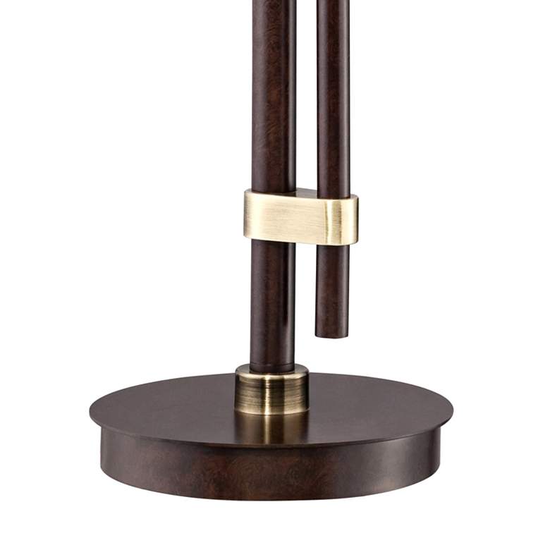 Calyx Cognac Glass Industrial Bronze Desk Lamp with USB Dimmer more views