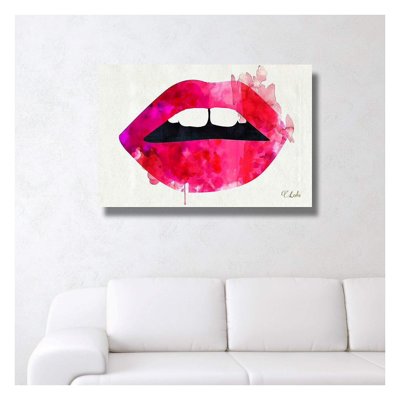 Oliver Gal Lola's Lips Canvas Wall Art - #23H00 | Lamps Plus