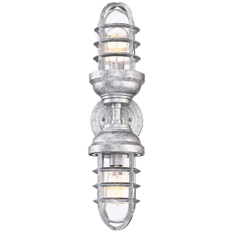 Marlowe 22 1/2&quot; High Galvanized Two-Light Outdoor Wall Light more views
