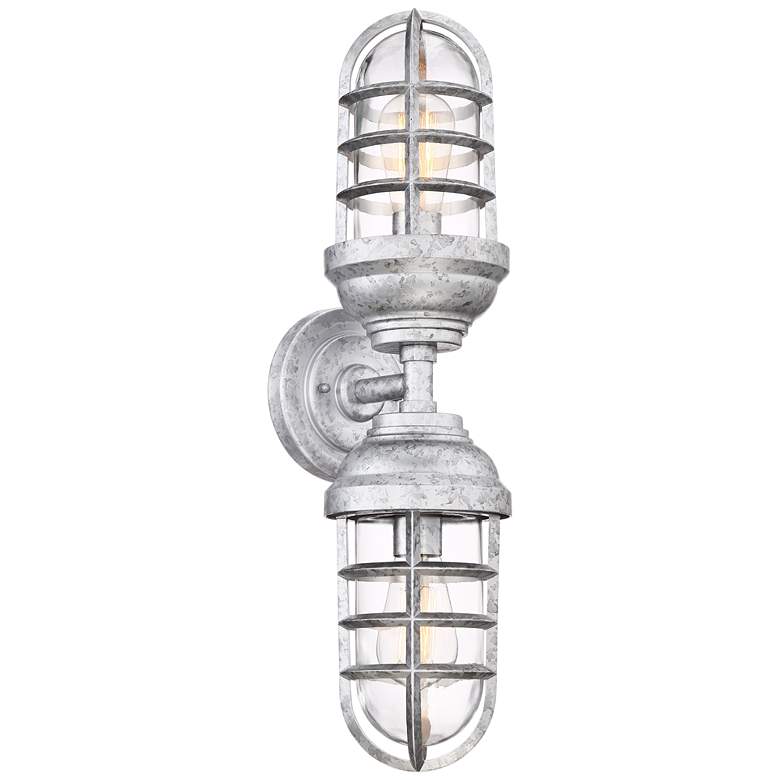 Marlowe 22 1/2&quot; High Galvanized Two-Light Outdoor Wall Light more views