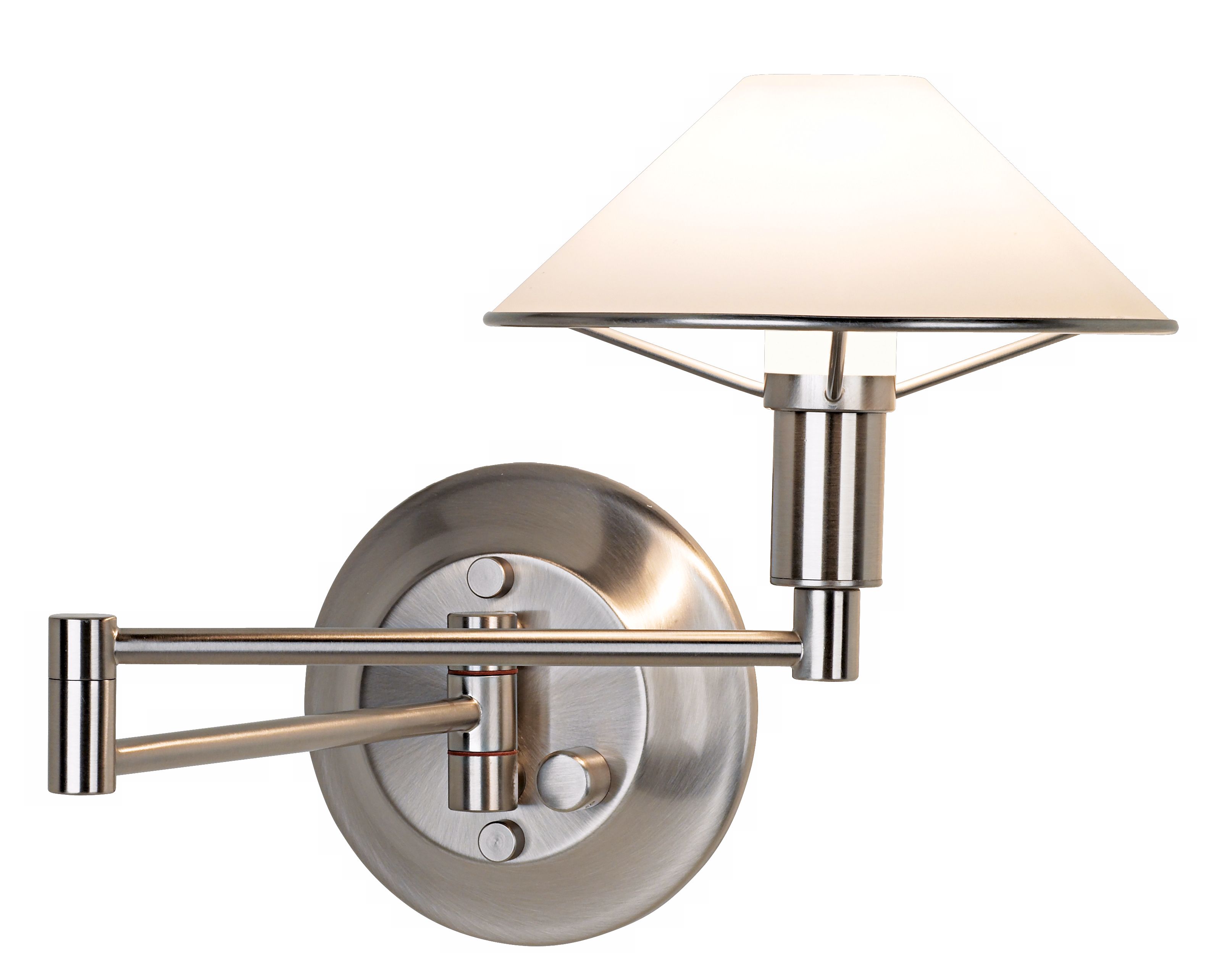 Holtkoetter Nickel-White Glass Halogen Swing Arm Wall Lamp - #24116 | Lamps Plus