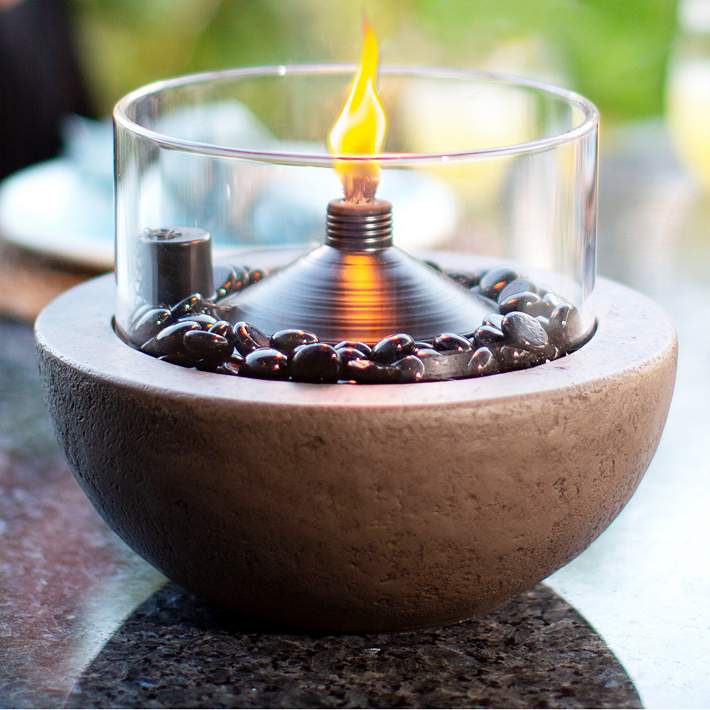 Stone Look 10 W Tabletop Fire Bowl With, Citronella Fire Pit