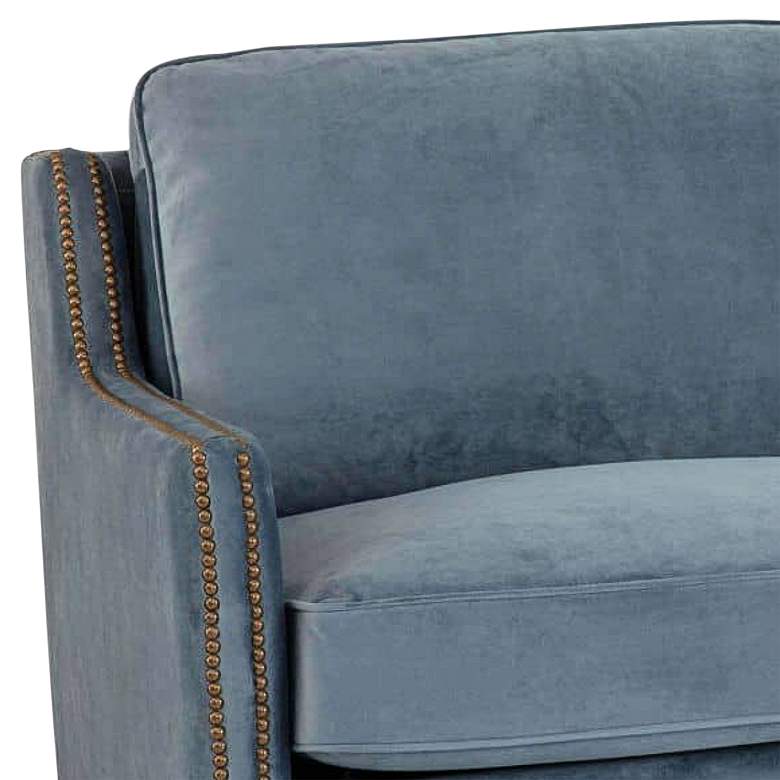 Regina Andrew Design Posh 63 3/4&quot; Wide Blue Velvet Fabric Sofa more views