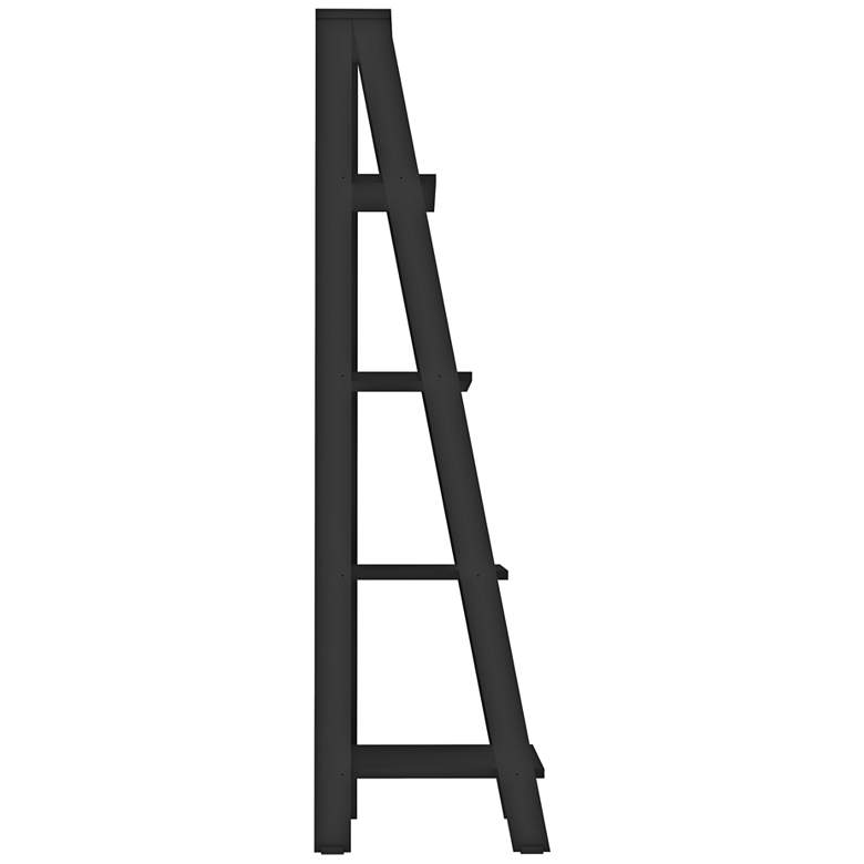 Fargo 55&quot; High Black Wood 4-Shelf Ladder Bookshelf more views