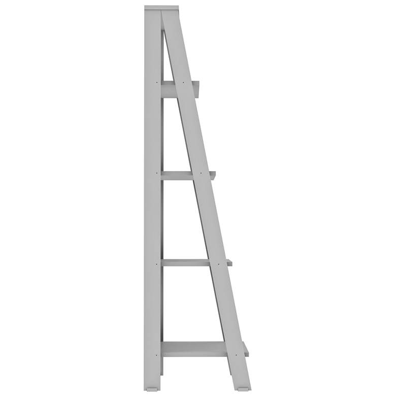 Fargo 55&quot; High Gray Wood 4-Shelf Modern Ladder Bookshelf more views