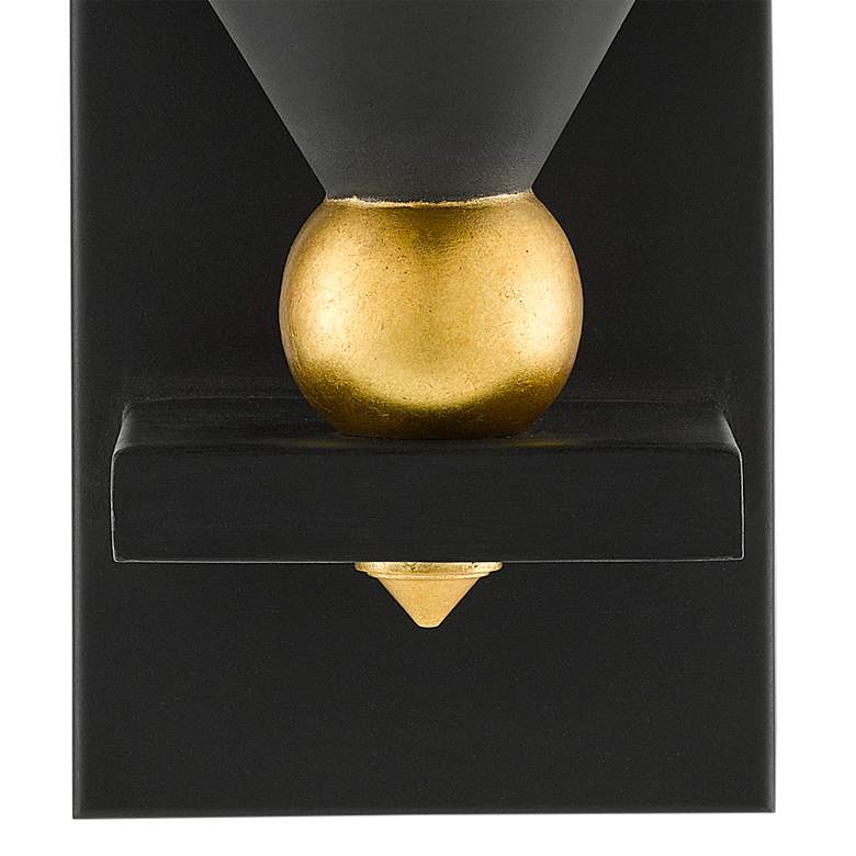 Moderne 12&quot; High Blacksmith and Gold Leaf Wall Sconce more views