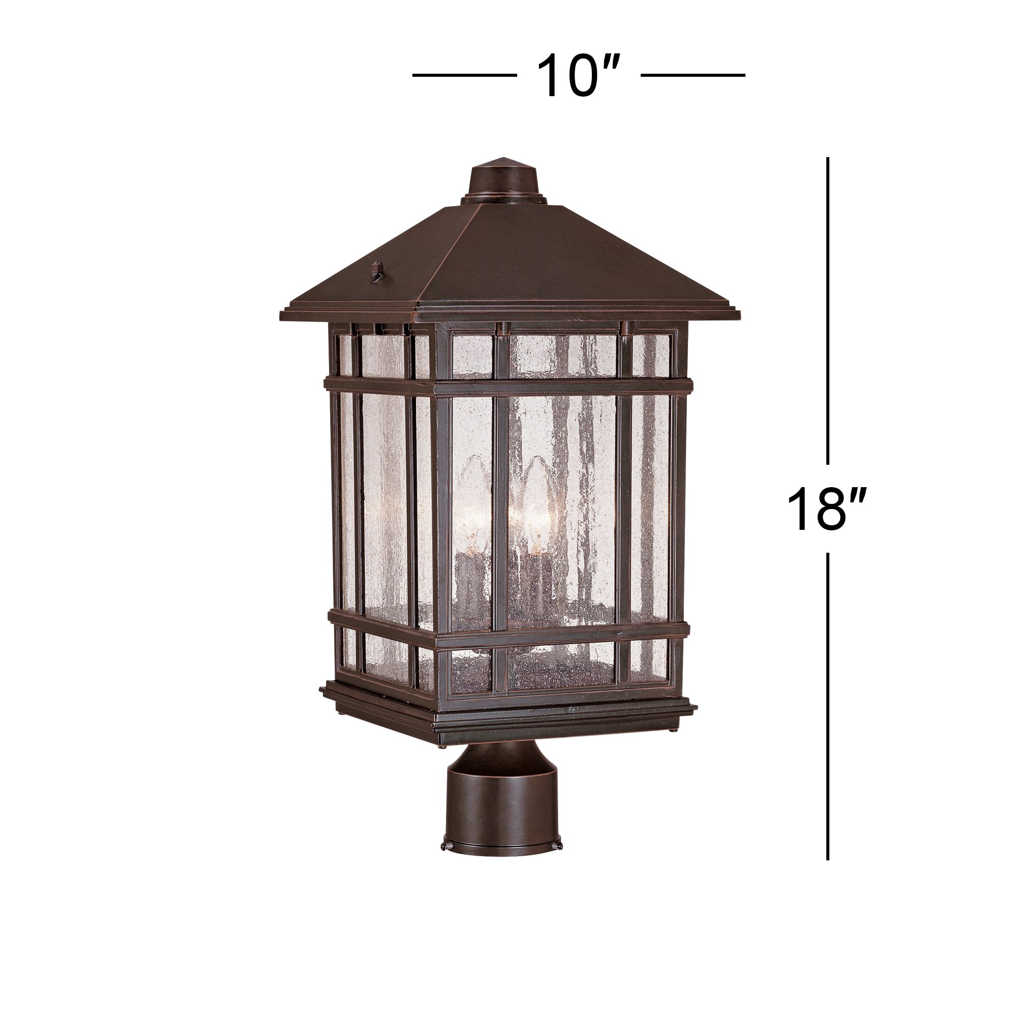 J du J Sierra Craftsman 18H Bronze Outdoor Post Mount Light Post Lights