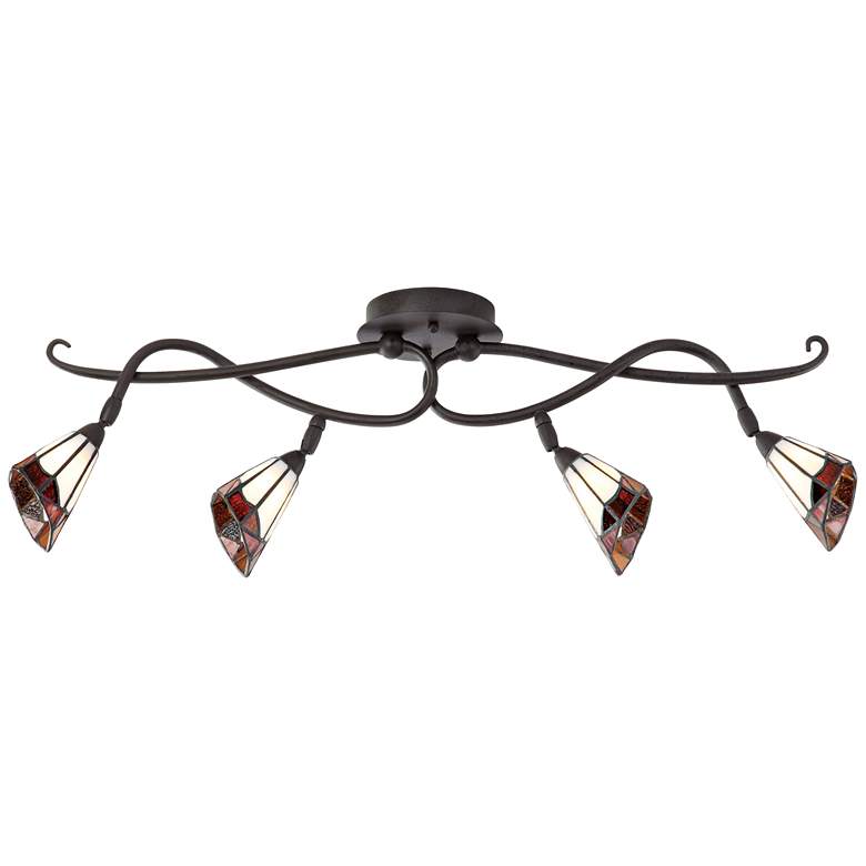 Image 4 Pro Track&#174; Tiffany-Style Glass Scroll Ceiling Track Light more views