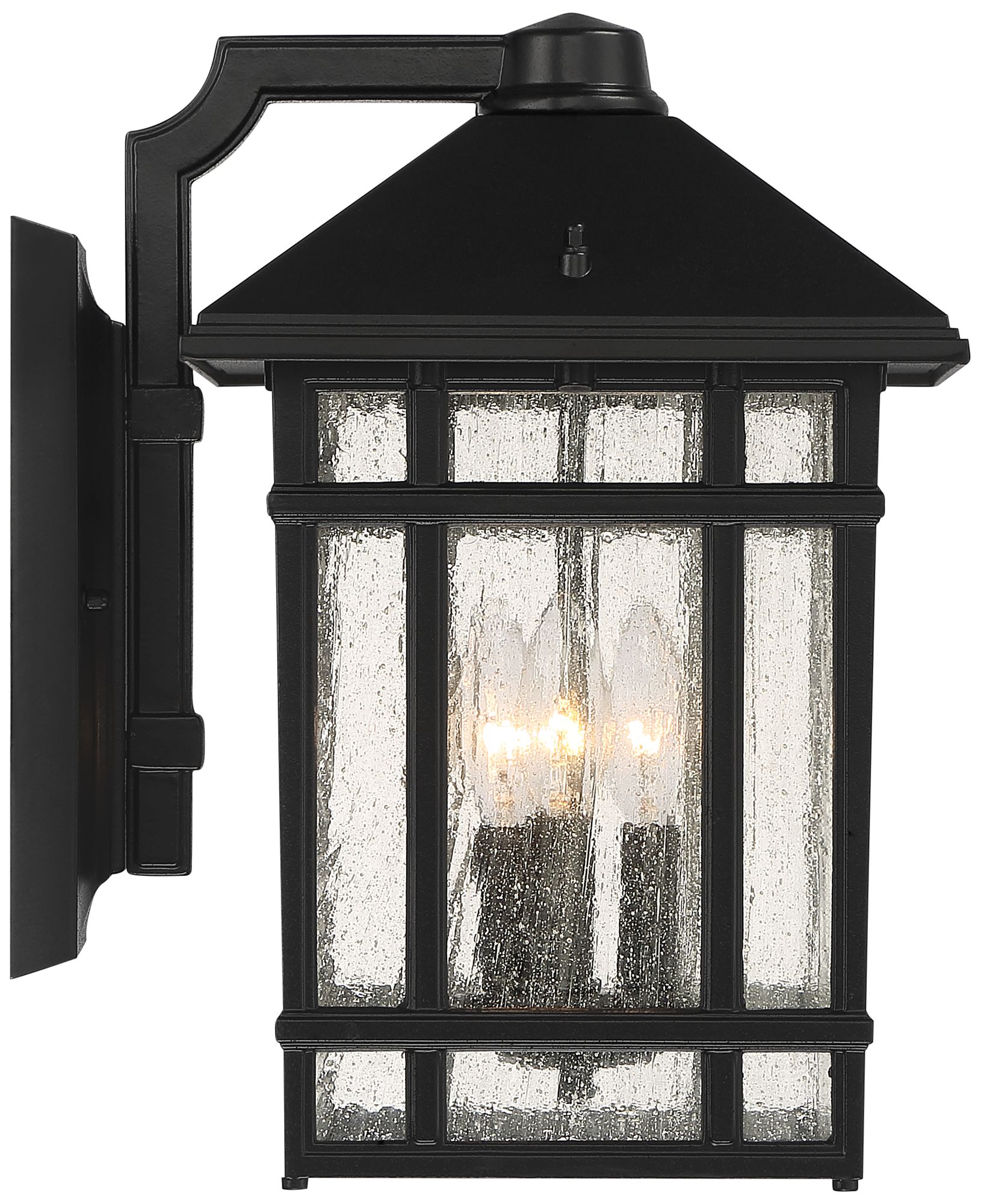 Kathy Ireland Sierra Craftsman 15" High Black Outdoor Wall Light