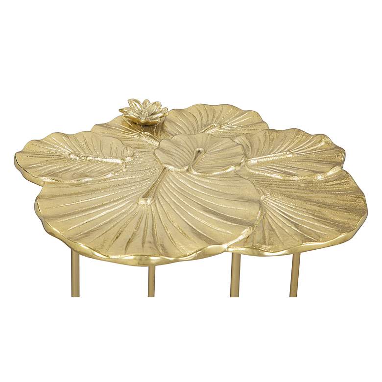 Image 3 Zuo Lotus 16 3/4" Wide Gold Side Table more views