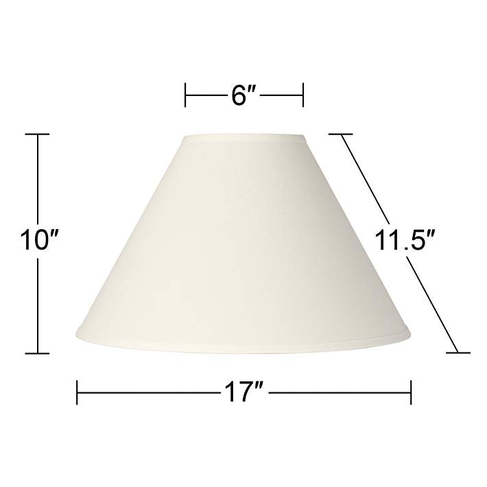 Ivory Linen Chimney Shade 6x17x11 5, Antique Chimney Lamp Shades