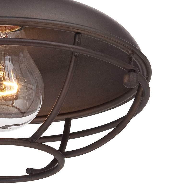 Image 3 Franklin Park 8 1/2" Wide Bronze Caged Outdoor Ceiling Light more views