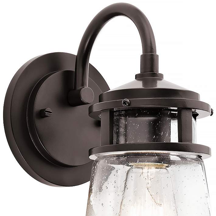 High Seedy Glass Outdoor Wall Light, Outdoor Wall Lantern Sconce With Seeded Glass
