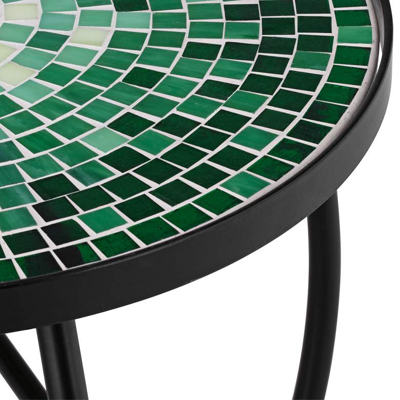 Image 3 Bella Green Mosaic Outdoor Accent Table more views
