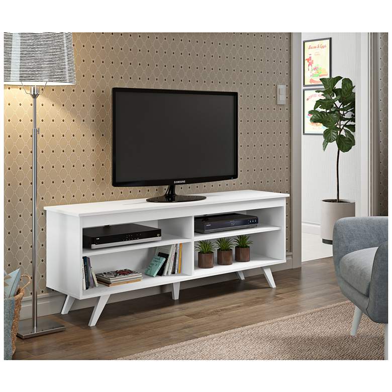 Jones 58&quot; Wide White Wood Modern TV Media Console more views