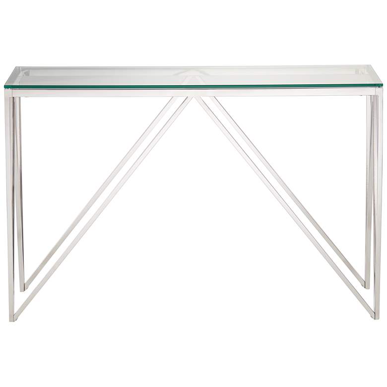Image 5 Luxor 47 1/4" Wide Chrome and Glass Modern Console Table more views