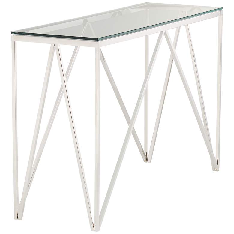 Image 6 Luxor 47 1/4" Wide Chrome and Glass Modern Console Table more views