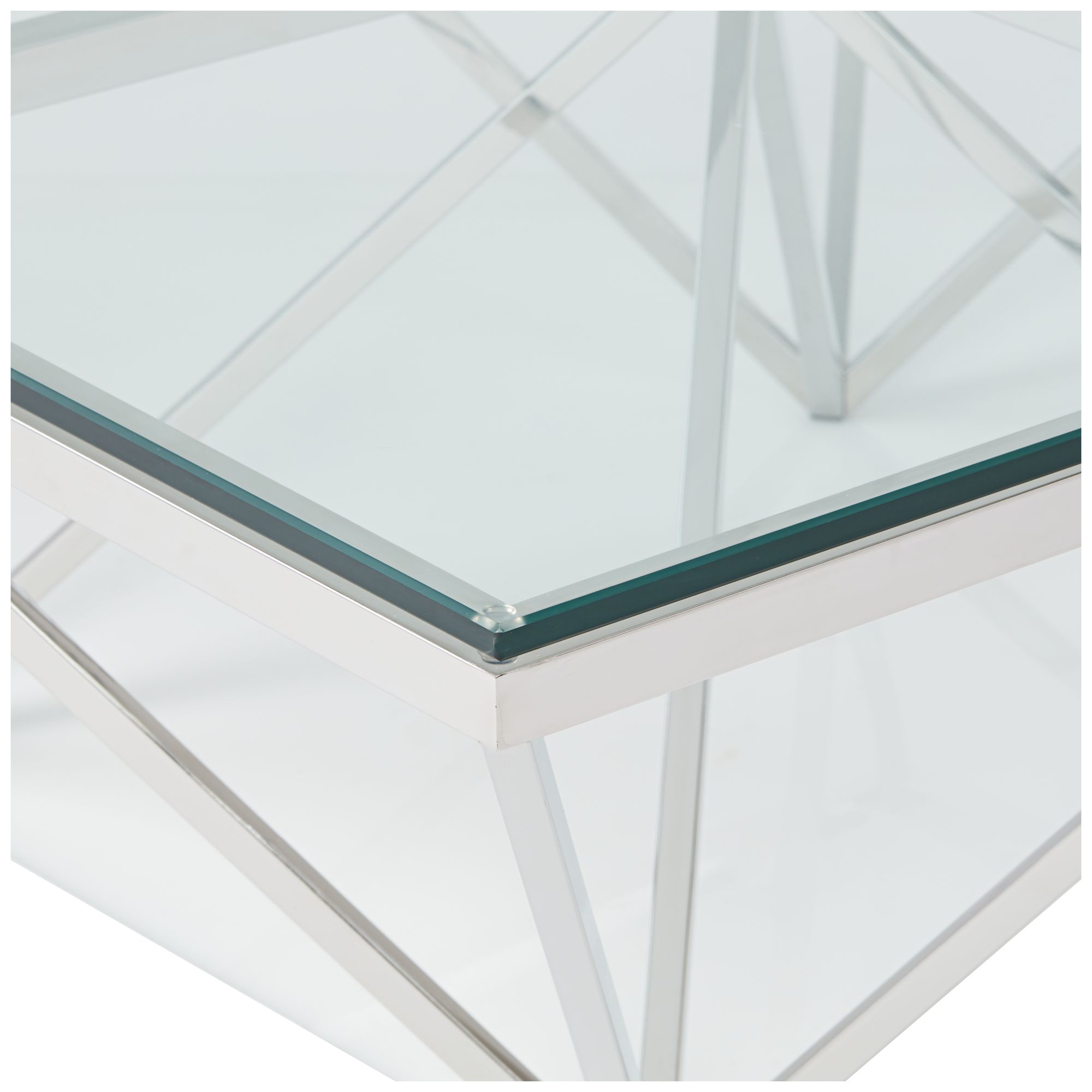 Luxor 41 1/2" Square Chrome and Glass Modern Coffee Table ...