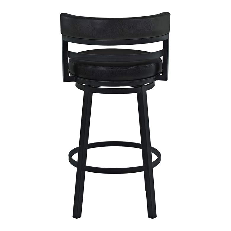 Madrid 26 1/2&quot; Ford Black Faux Leather Swivel Counter Stool more views