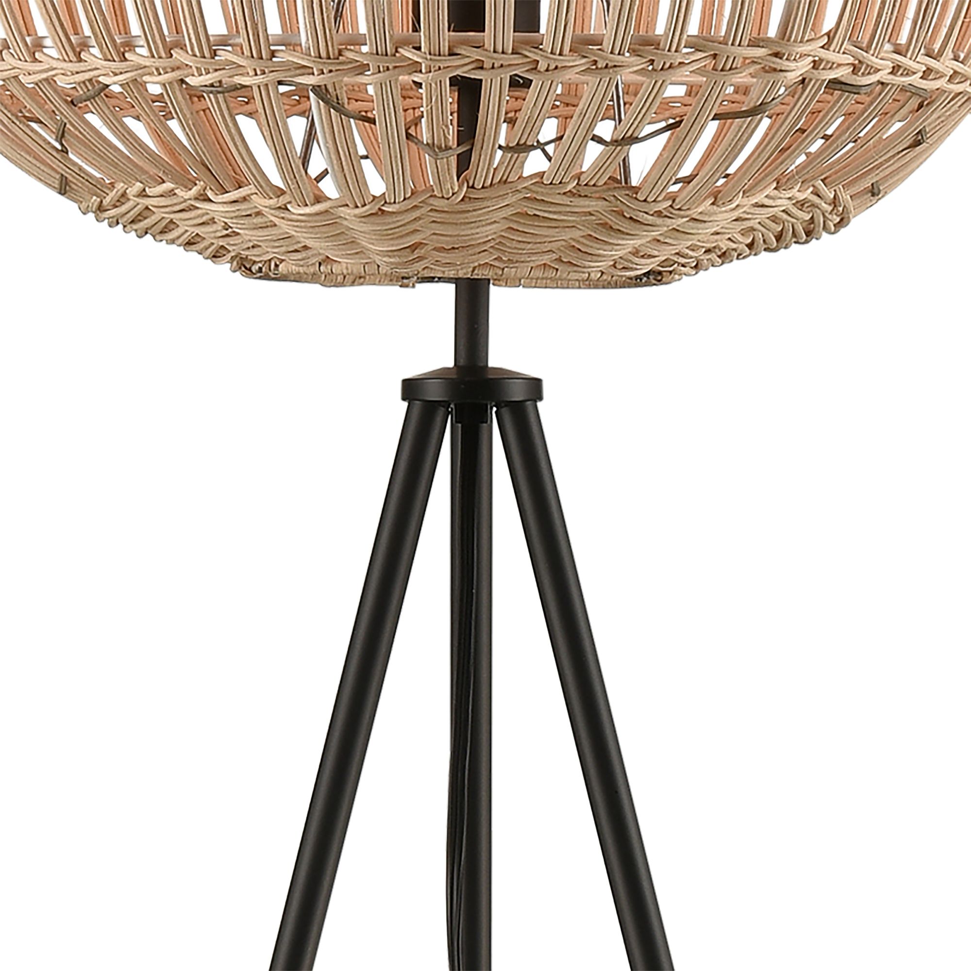 Cold Spring OilRubbed Bronze and Rattan Tripod Floor Lamp 326R0 Lamps Plus