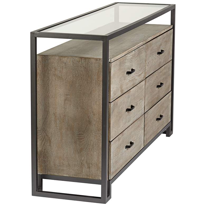 Liev 59&quot; Wide Wood and Metal 6-Drawer Modern Buffet Cabinet more views
