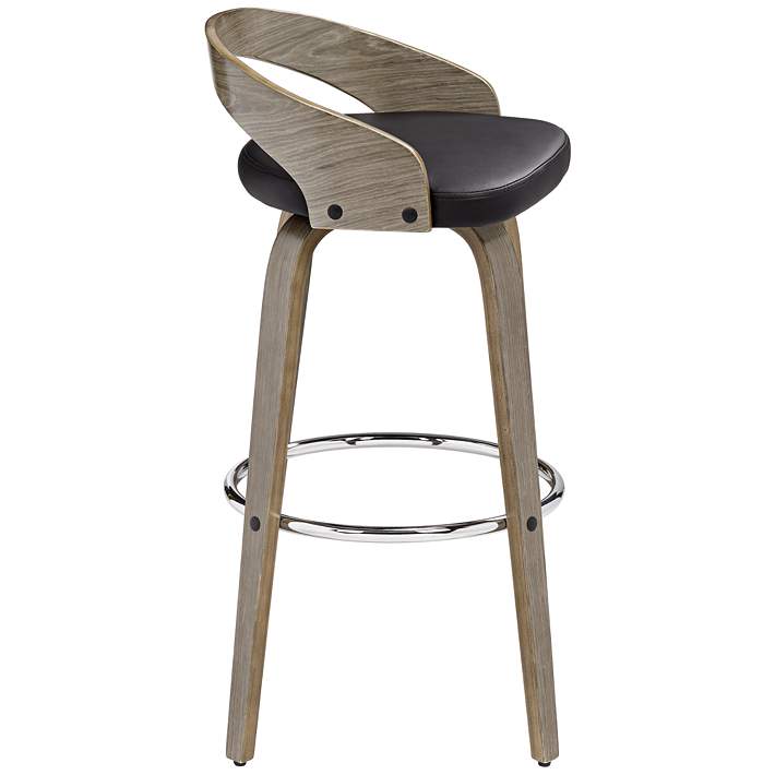 Gratto 29 1 4 Black Faux Leather Gray, Grotto Counter Stools With Swivels