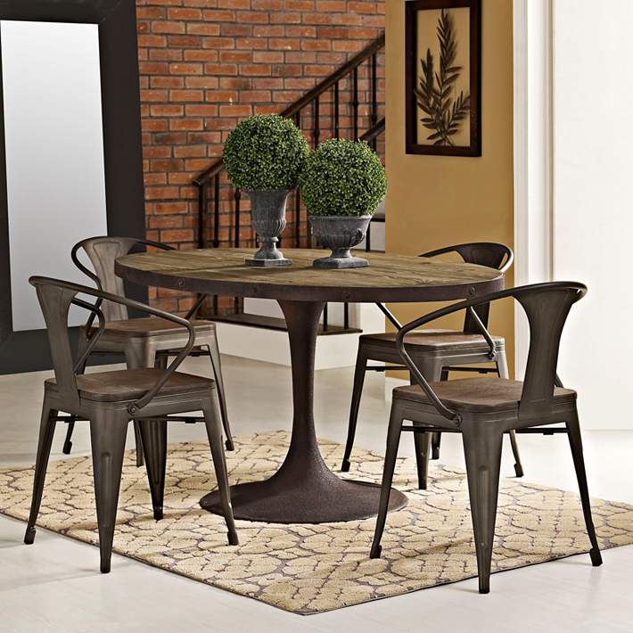 Drive 60 Wide Brown Um Oval Dining, Oval Pedestal Table 60