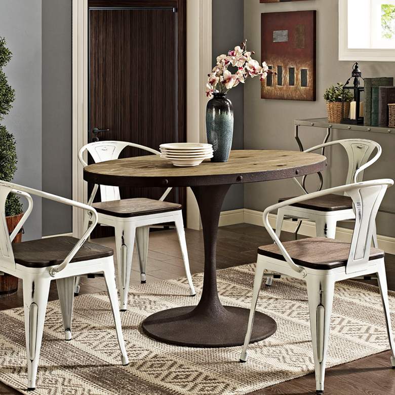 Image 4 Drive 47" Wide Brown Small Oval Dining Table more views