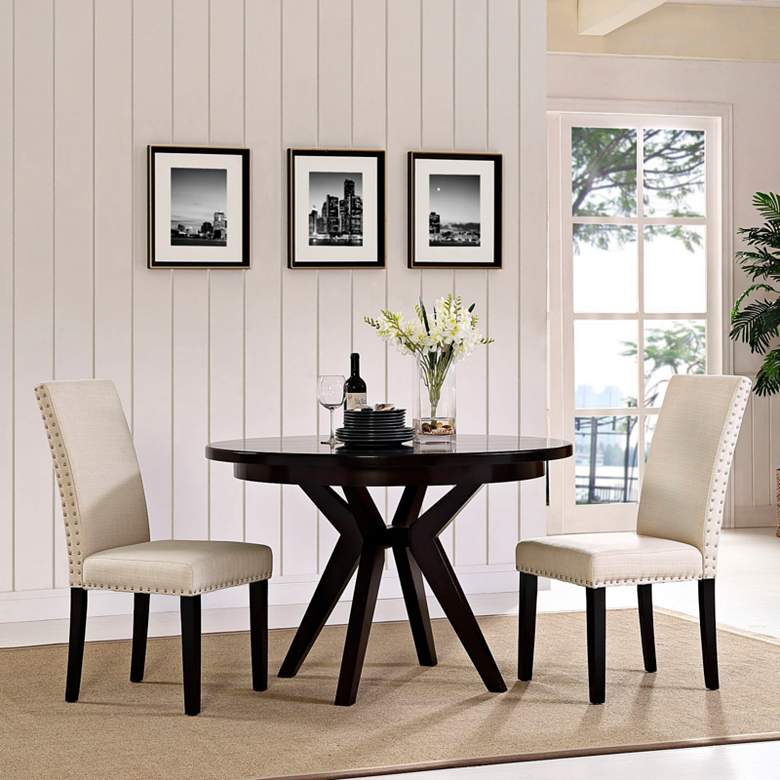Parcel Beige Fabric Dining Side Chair more views