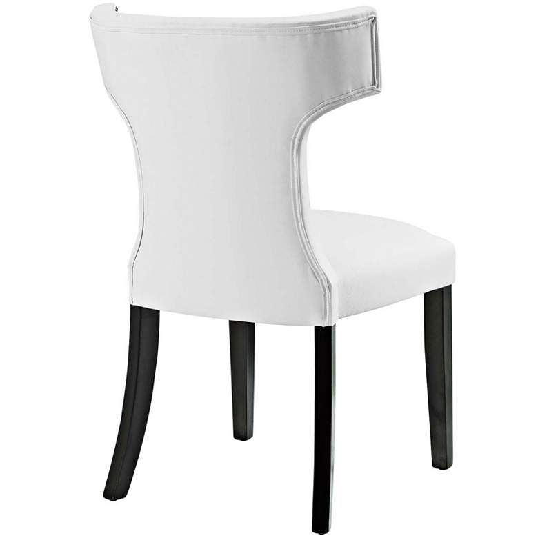 Curve White Vinyl Dining Chair 33T42 Lamps Plus