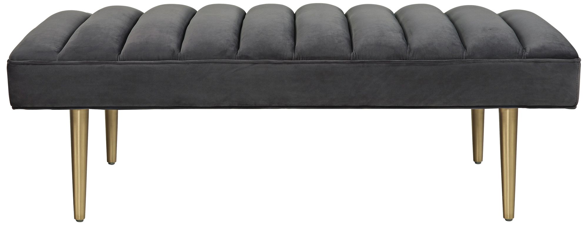 Jax Gray Velvet Tufted Bench 34P39