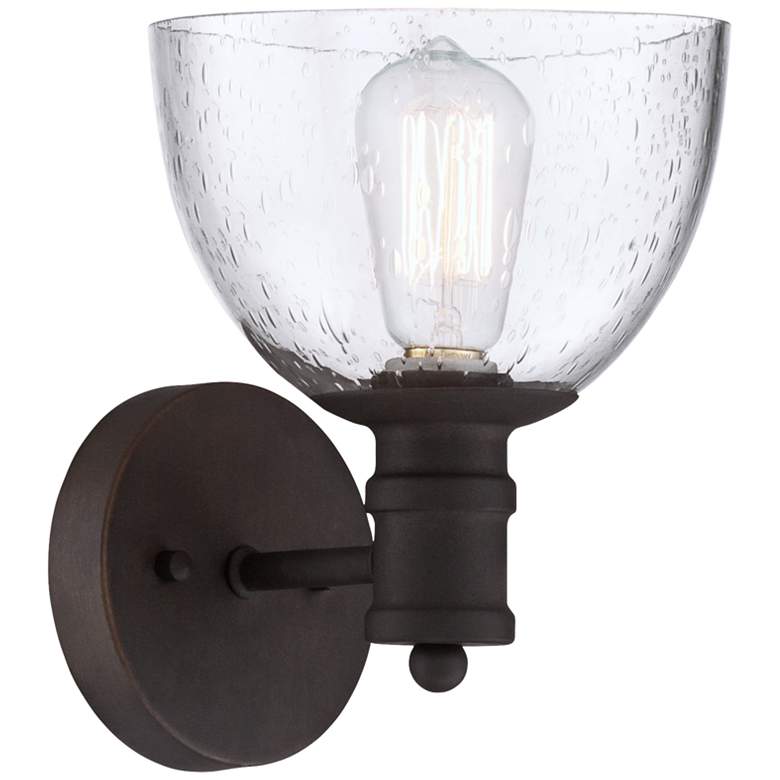 Image 6 Bleecker Industrial 9 1/4"H Bronze Wall Sconce with LED Bulb more views